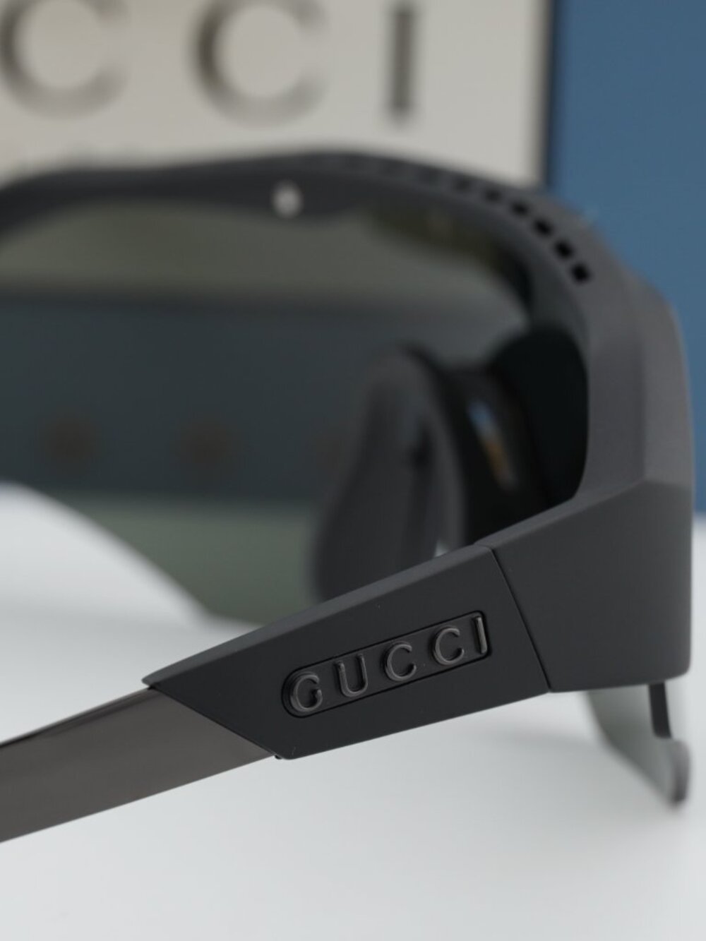 Gucci GG2017S 003 Shield Sunglasses - Black / Grey - Picture 7 of 11